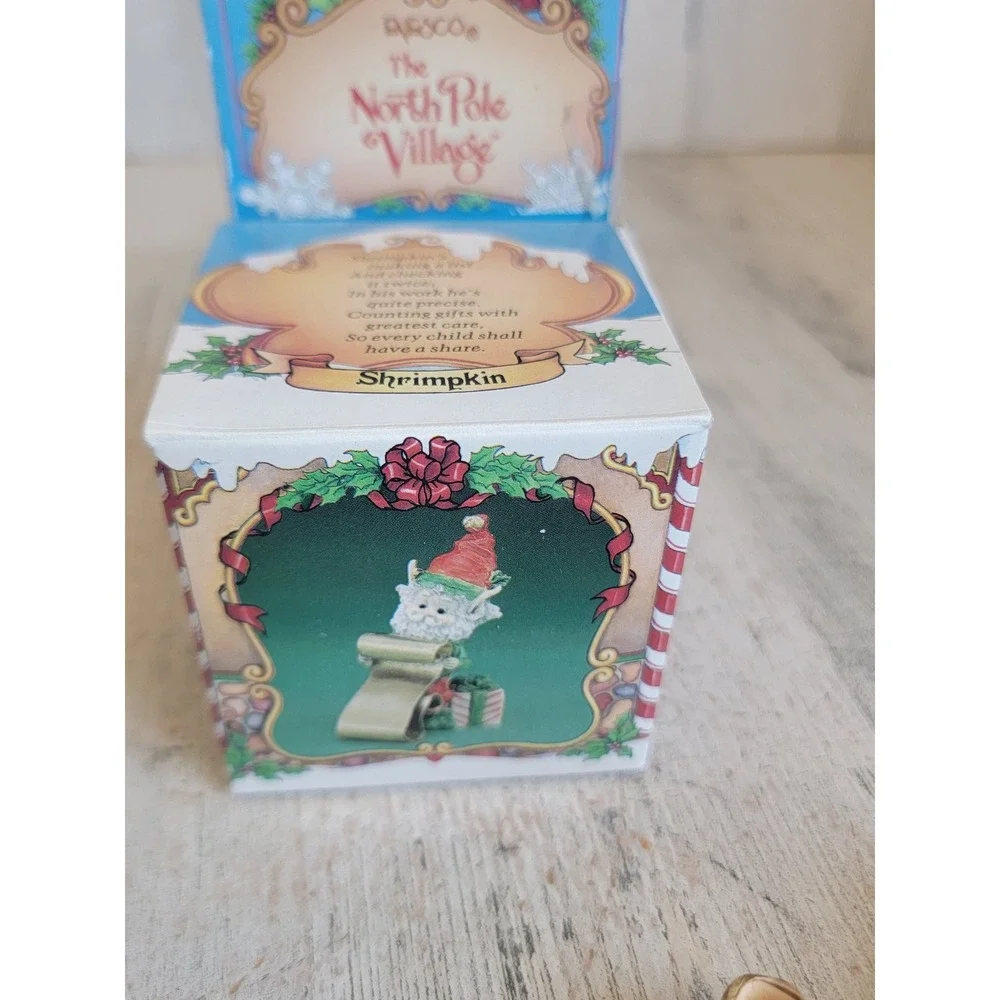 Enesco Shrimpkin North Pole Village vintage accessory Xmas elf Santa's helper